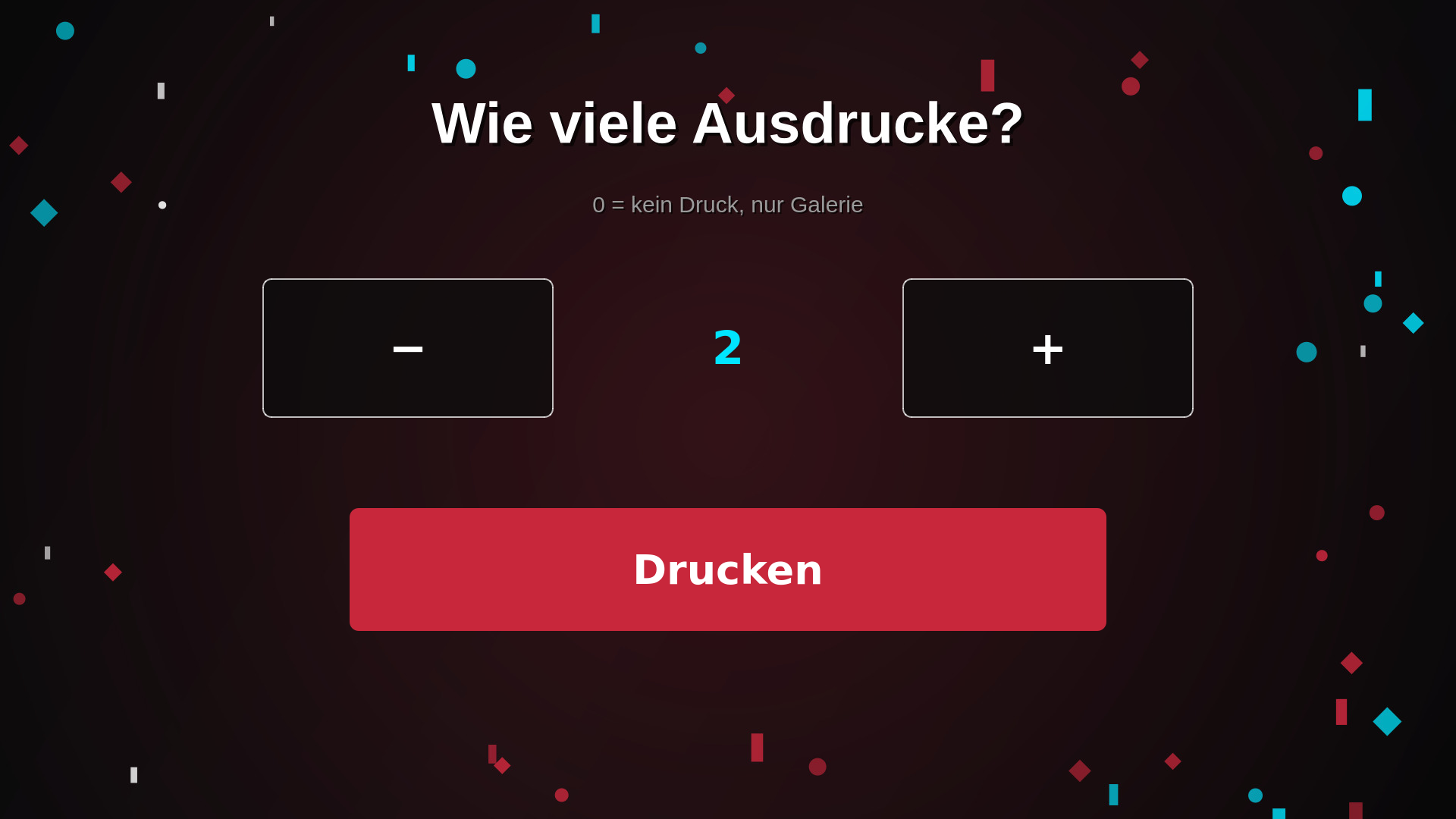Druckauswahl für Gäste