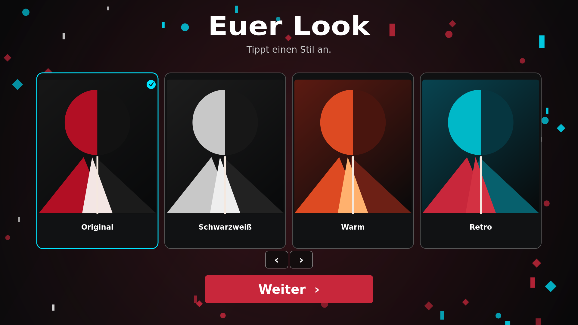 Filterauswahl für Gäste